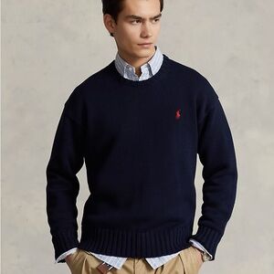 Vintage Polo by Ralph Lauren Unisex Dark Blue Crewneck Knit Sweater | Size Large